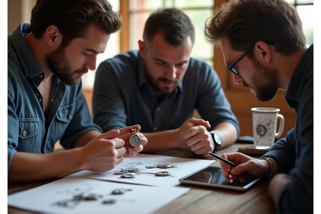 Team of watch enthusiasts discussing watch designs
