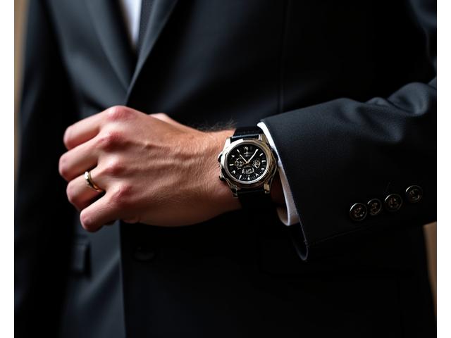 Man wearing a fine watch with evening wear
